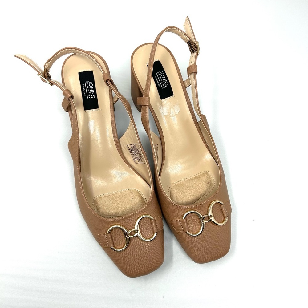 NEW jones New York aurada mid heels slingback block heels size 10M